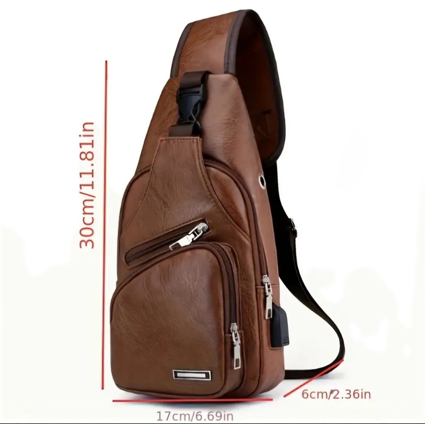 BROWN LUXURY LEATHER BAG BLING8UK