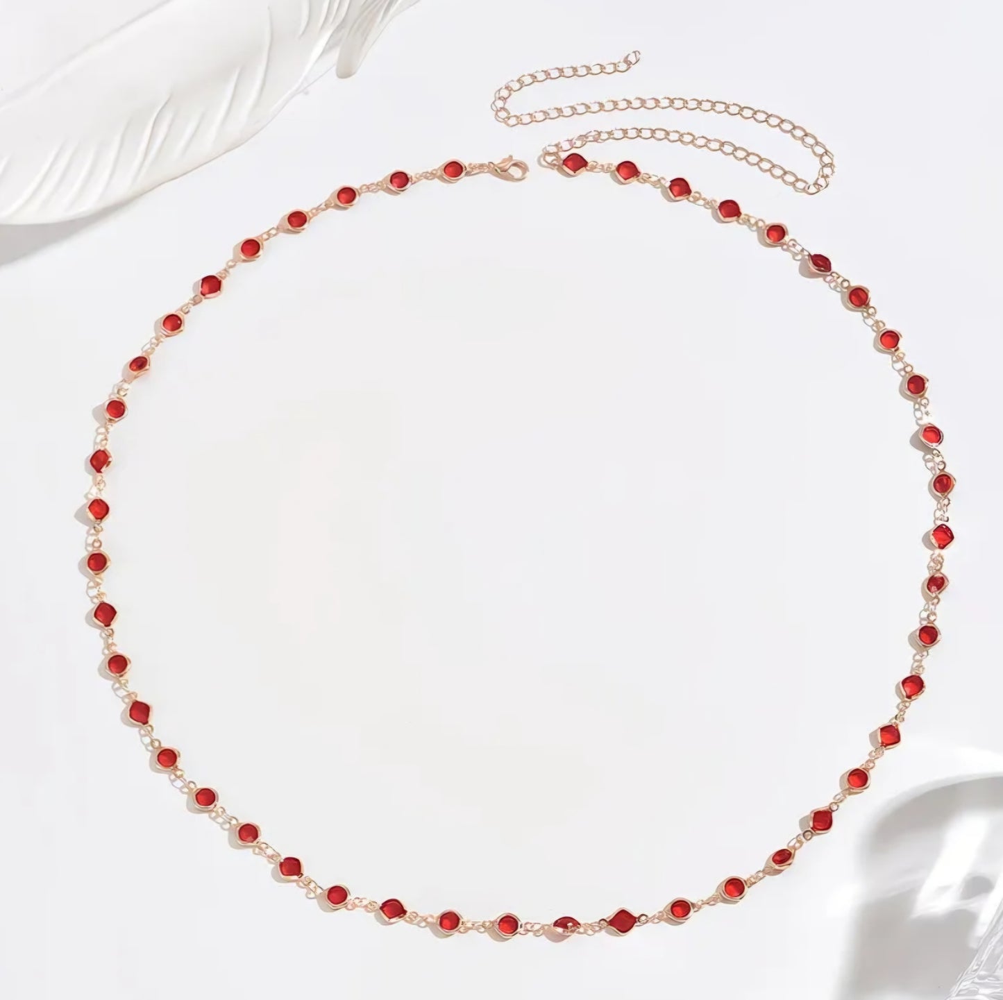 BOHEMIAN RED RINGSTONE WAIST CHAIN B+F 8