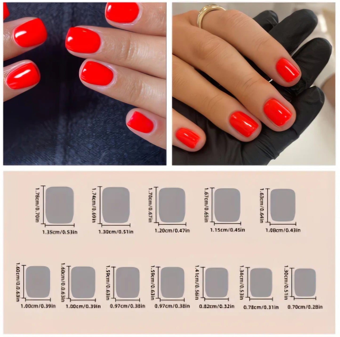 GLOWING RED NAILS 24pcs B+F 8