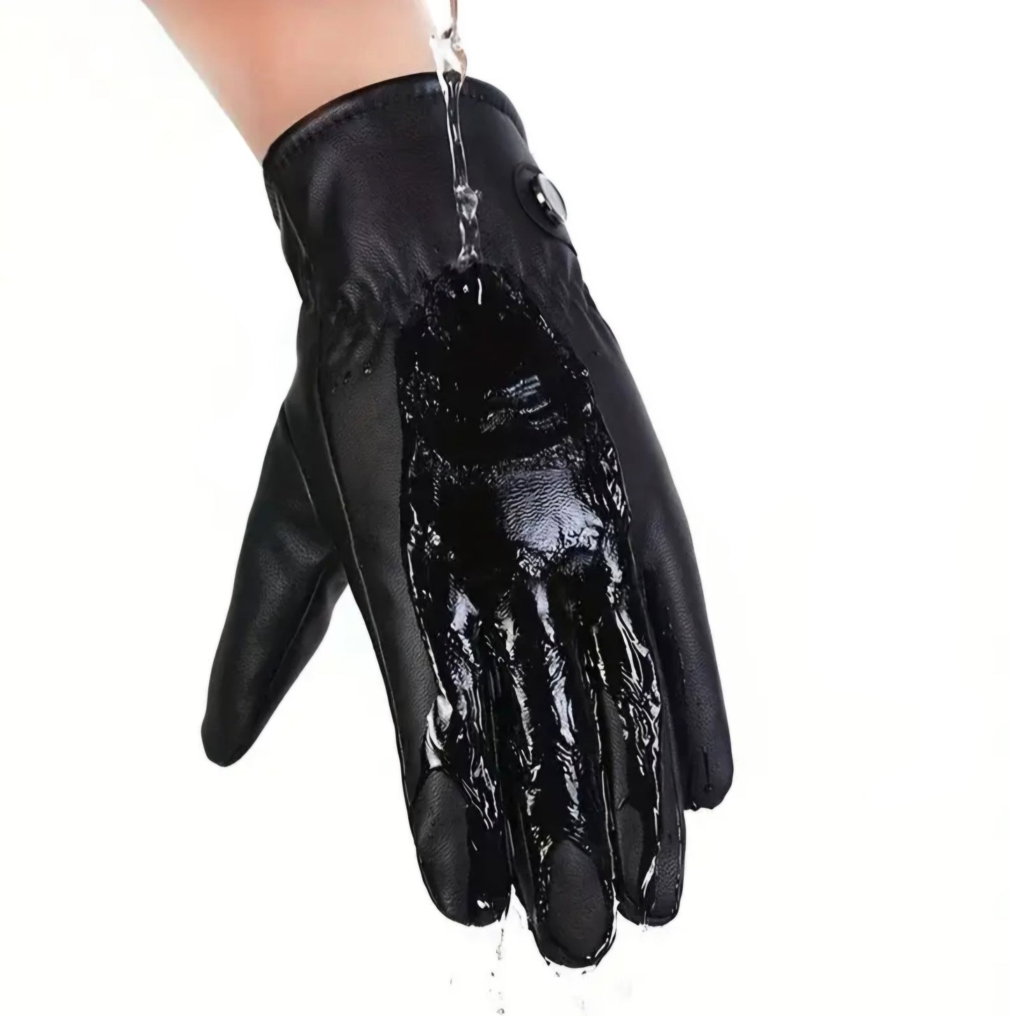 FUR WINTER LEATHER GLOVES BLING8UK