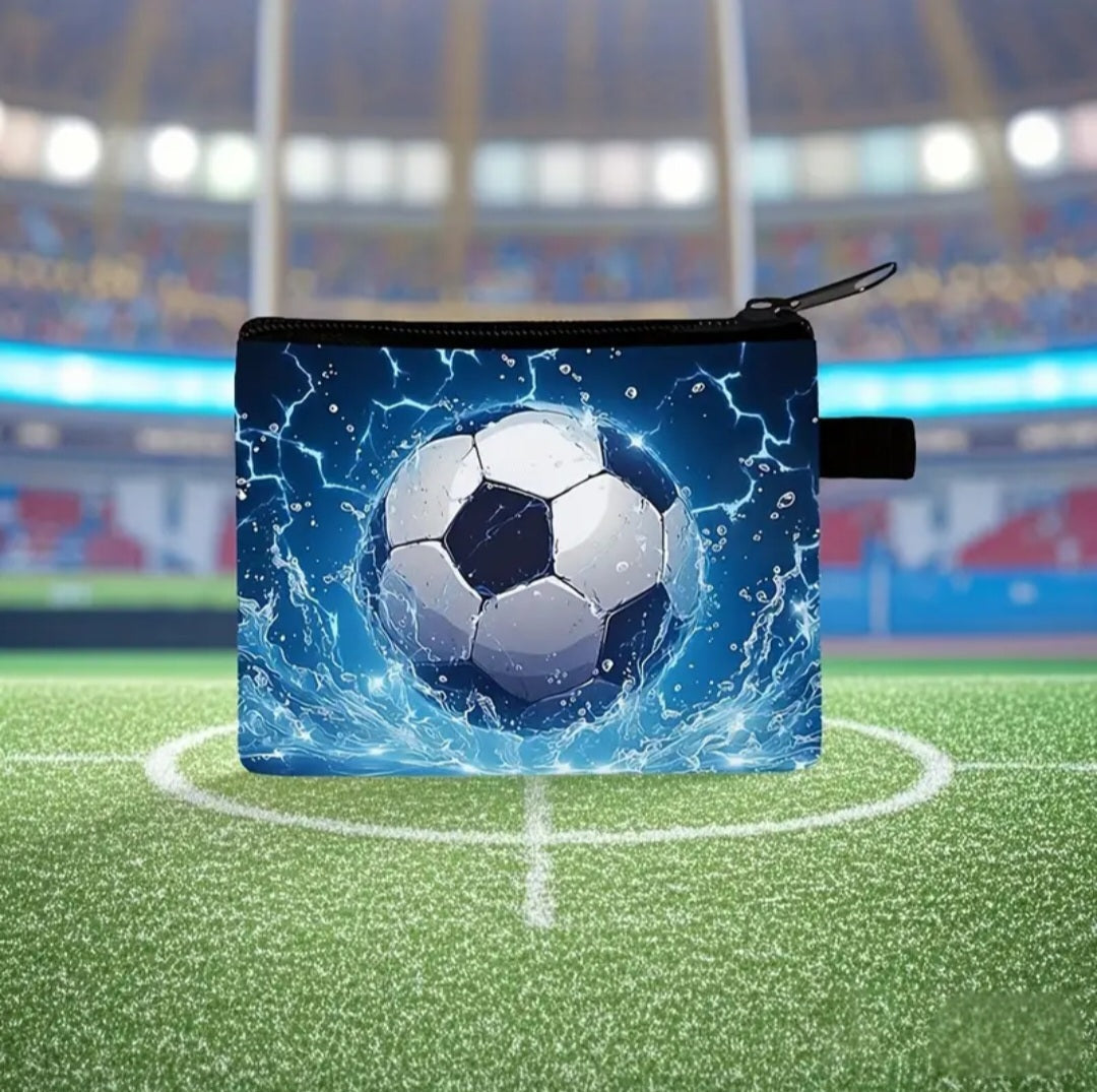 FOOTBALL BLUE WATER PURSE BLING8UK