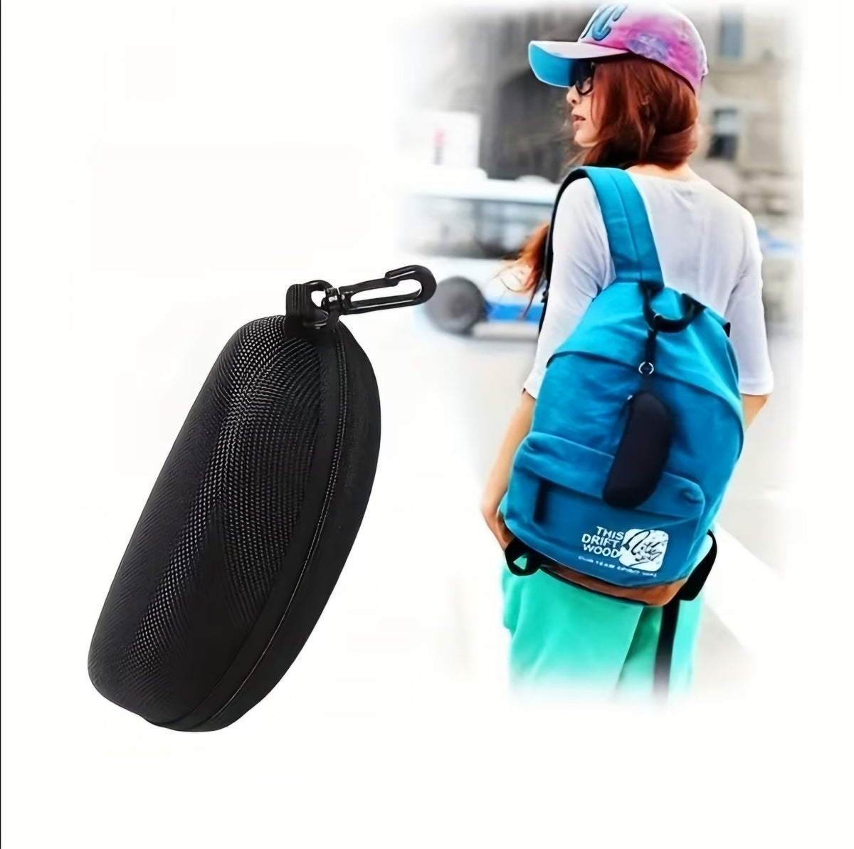 BLACK HARD SHELL GLASSESS CASE B+F 8