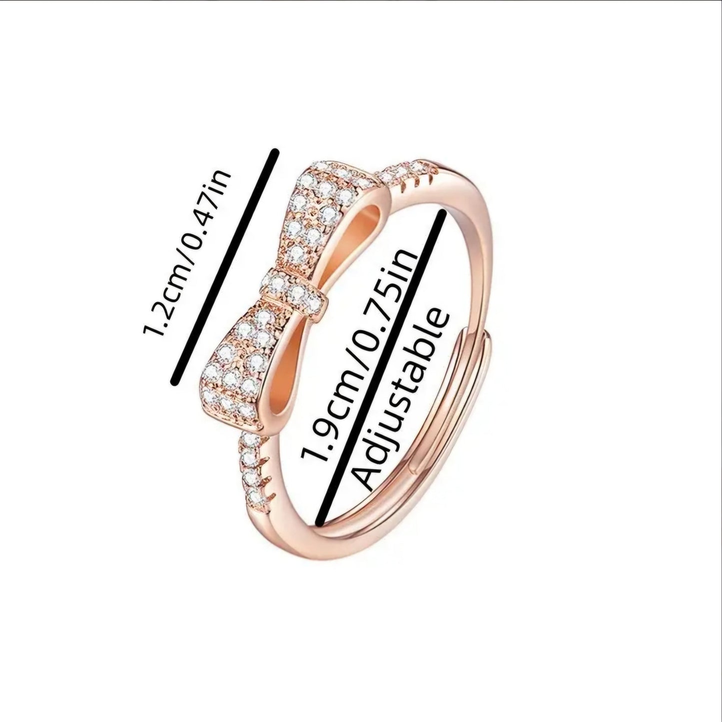 ROSE GOLD BOW RING BLING8UK