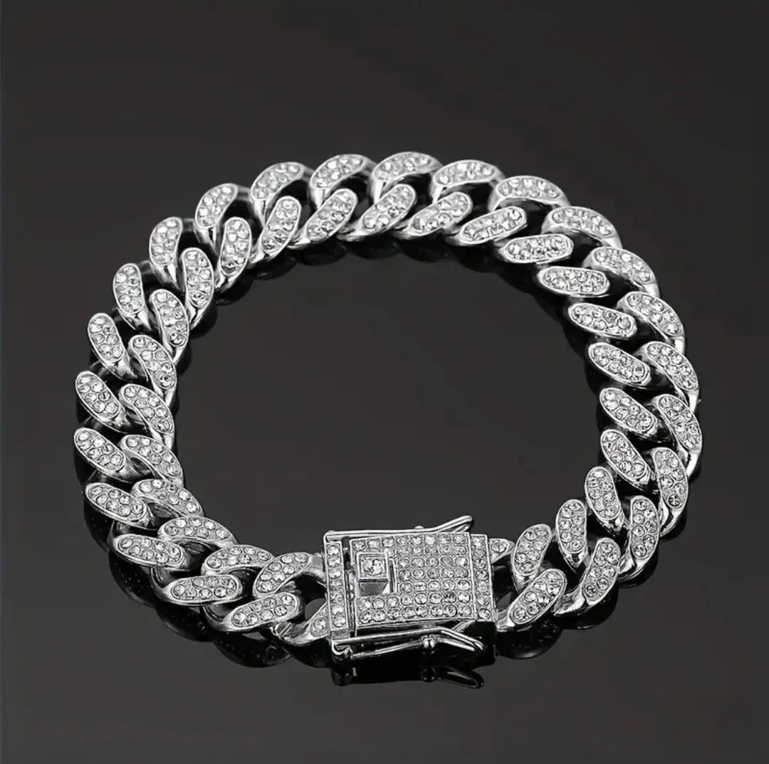 ICED CUBAN LOCK HEAD BRACELET BLING8UK