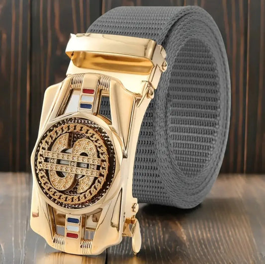 GREY DOLLAR BLING BELT BLING8UK