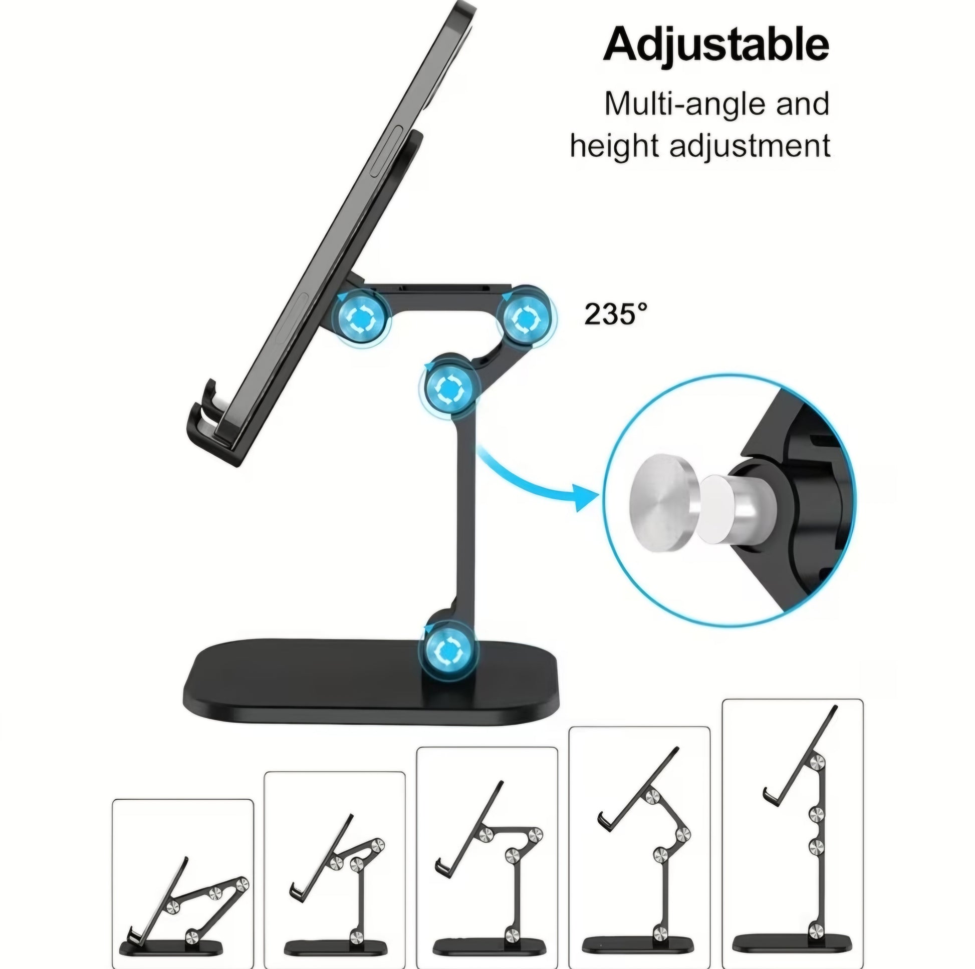 BLACK ADJUSTABLE PHONE STAND B+F 8