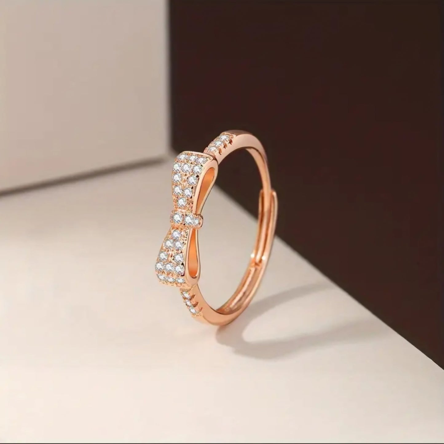 ROSE GOLD BOW RING BLING8UK