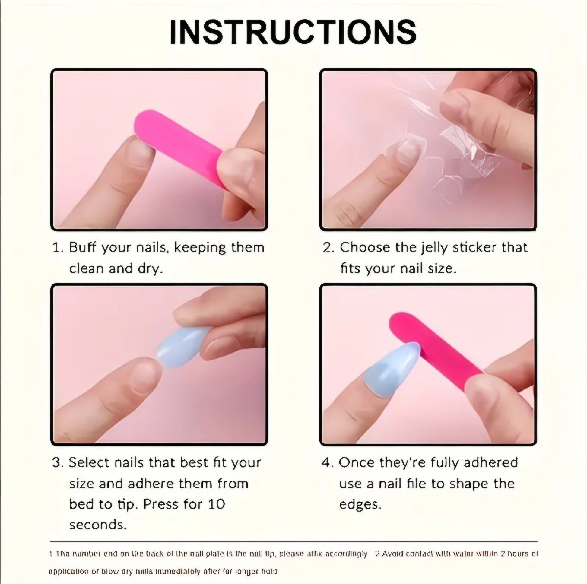 NUDE WITH WHITE TIP NAILS 24PCS B+F 8