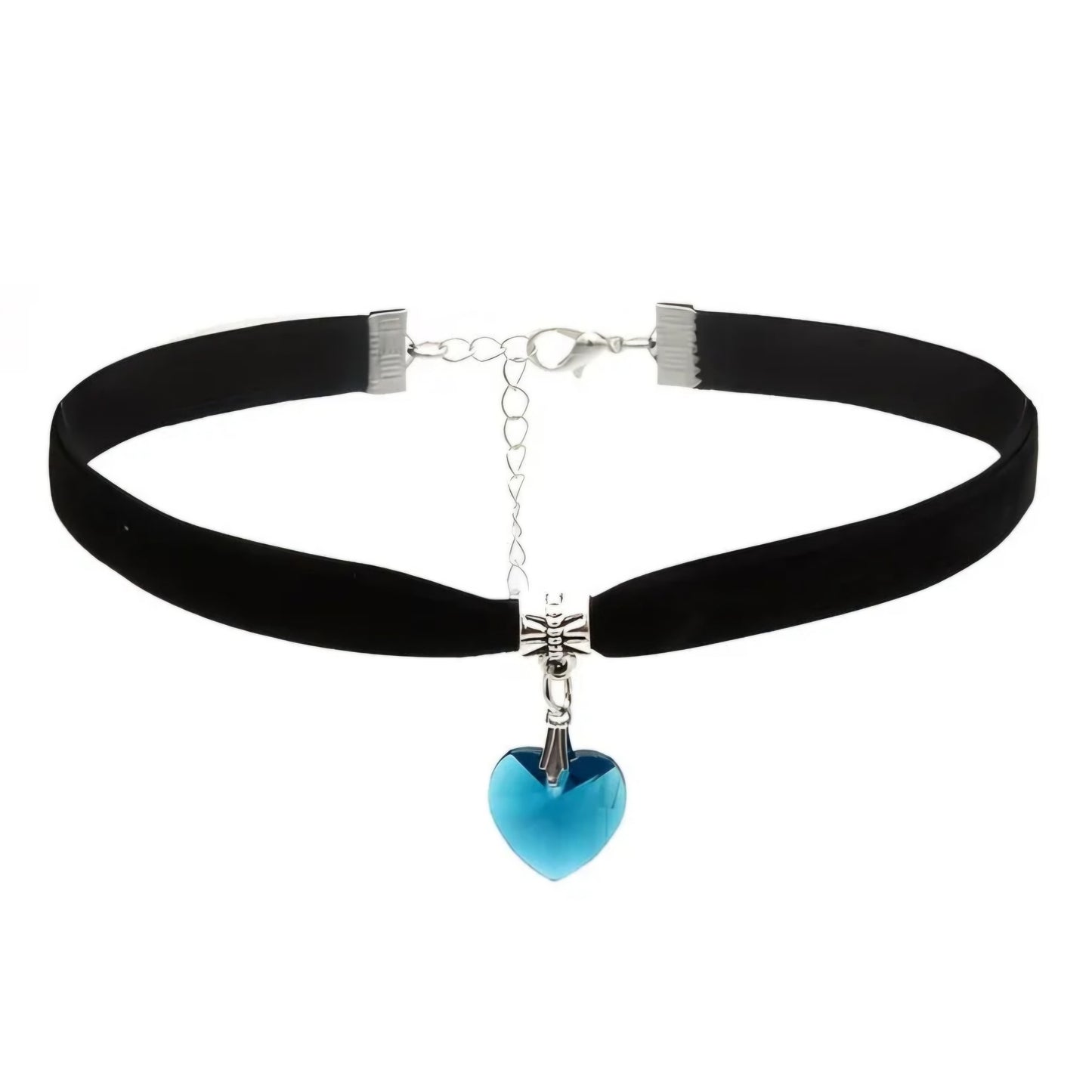 LAKE BLUE LOVE HEART CHOKER B+F 8