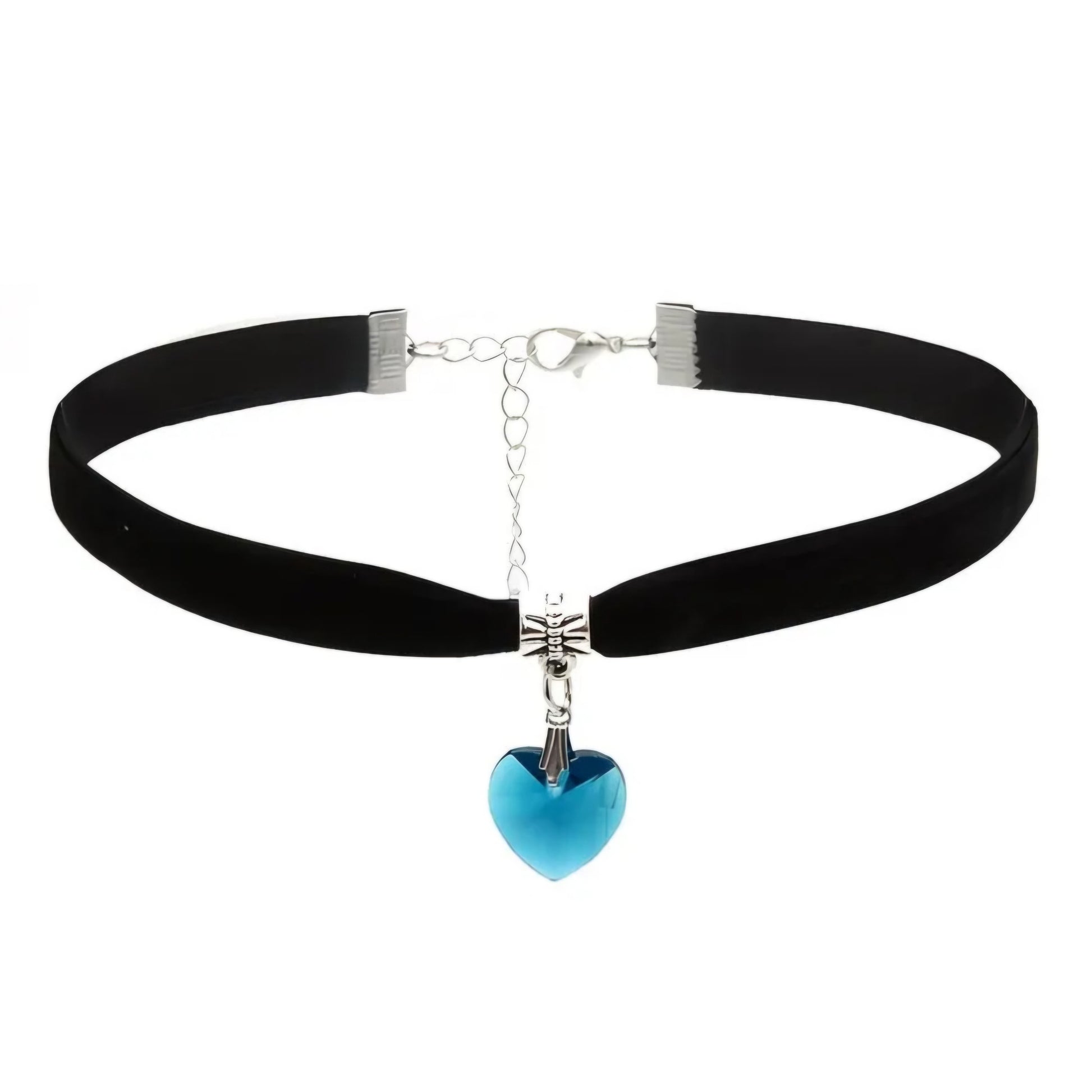 LAKE BLUE LOVE HEART CHOKER B+F 8