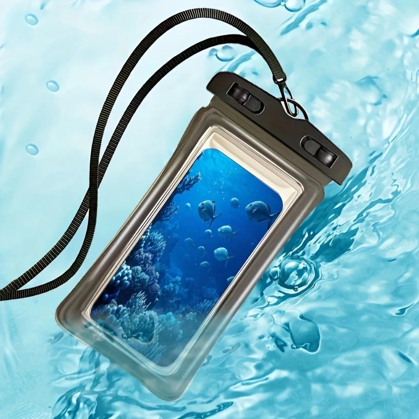 WATERPROOF MOBILE PHONE TRAVEL CASE BLACK B+F 8