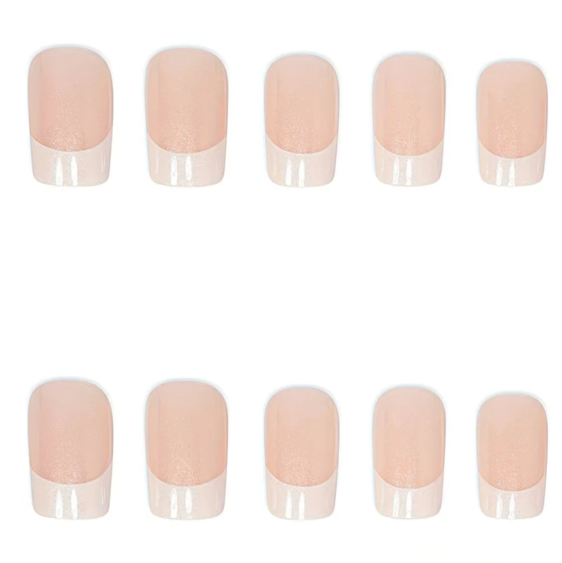 NUDE WITH WHITE TIP NAILS 24PCS B+F 8