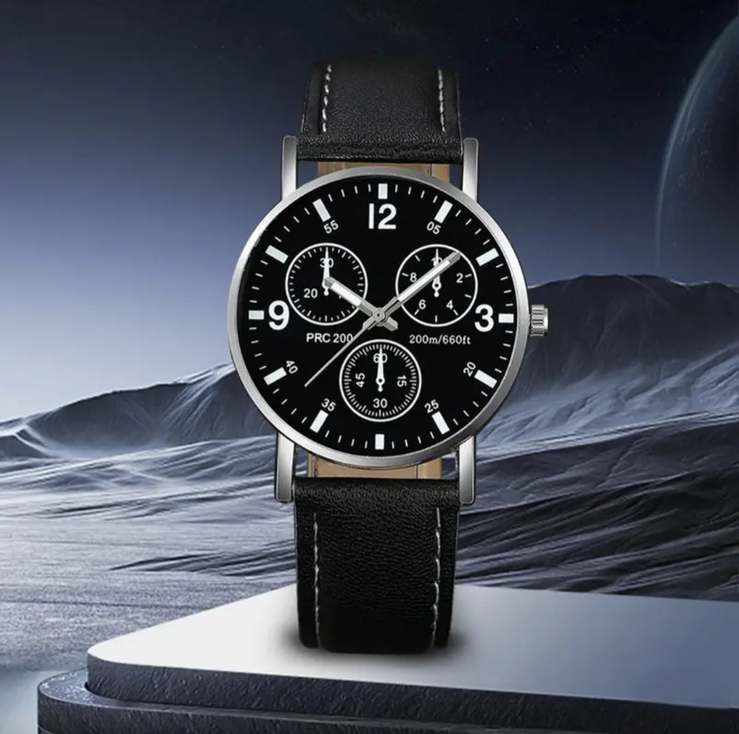 GLOW IN DARK BLACK WATCH BLING8UK