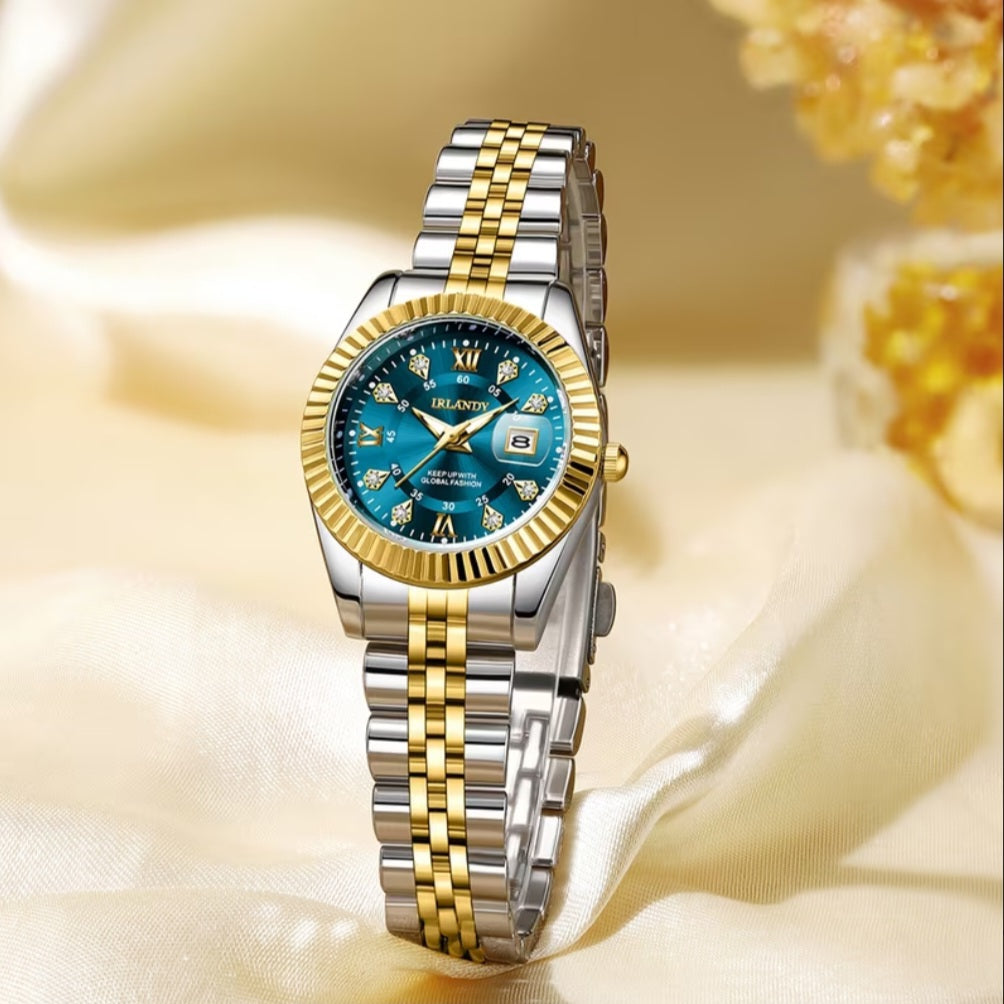 IRLANDY LUXURY DIAMOND CALANDER FACE WATCH B+F 8
