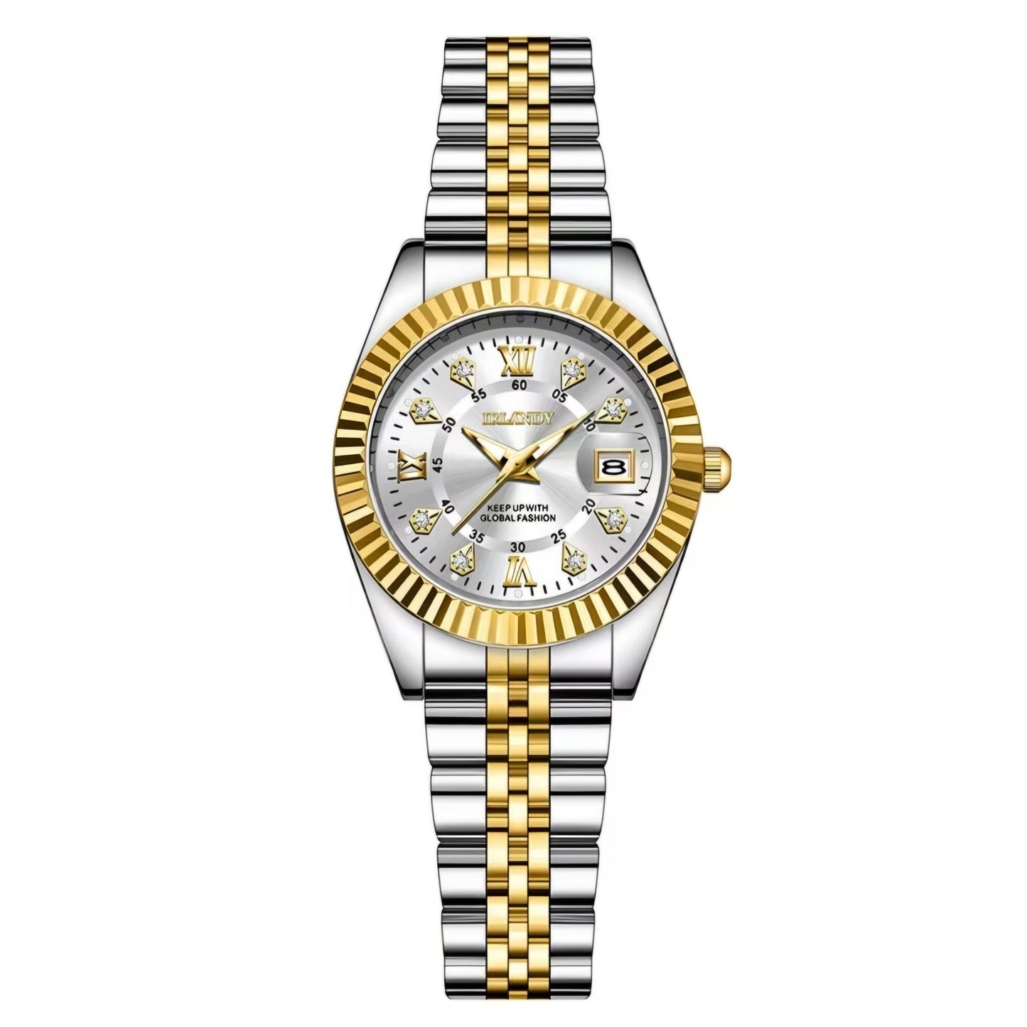 IRLANDY LUXURY DIAMOND CALANDER WATCH B+F 8