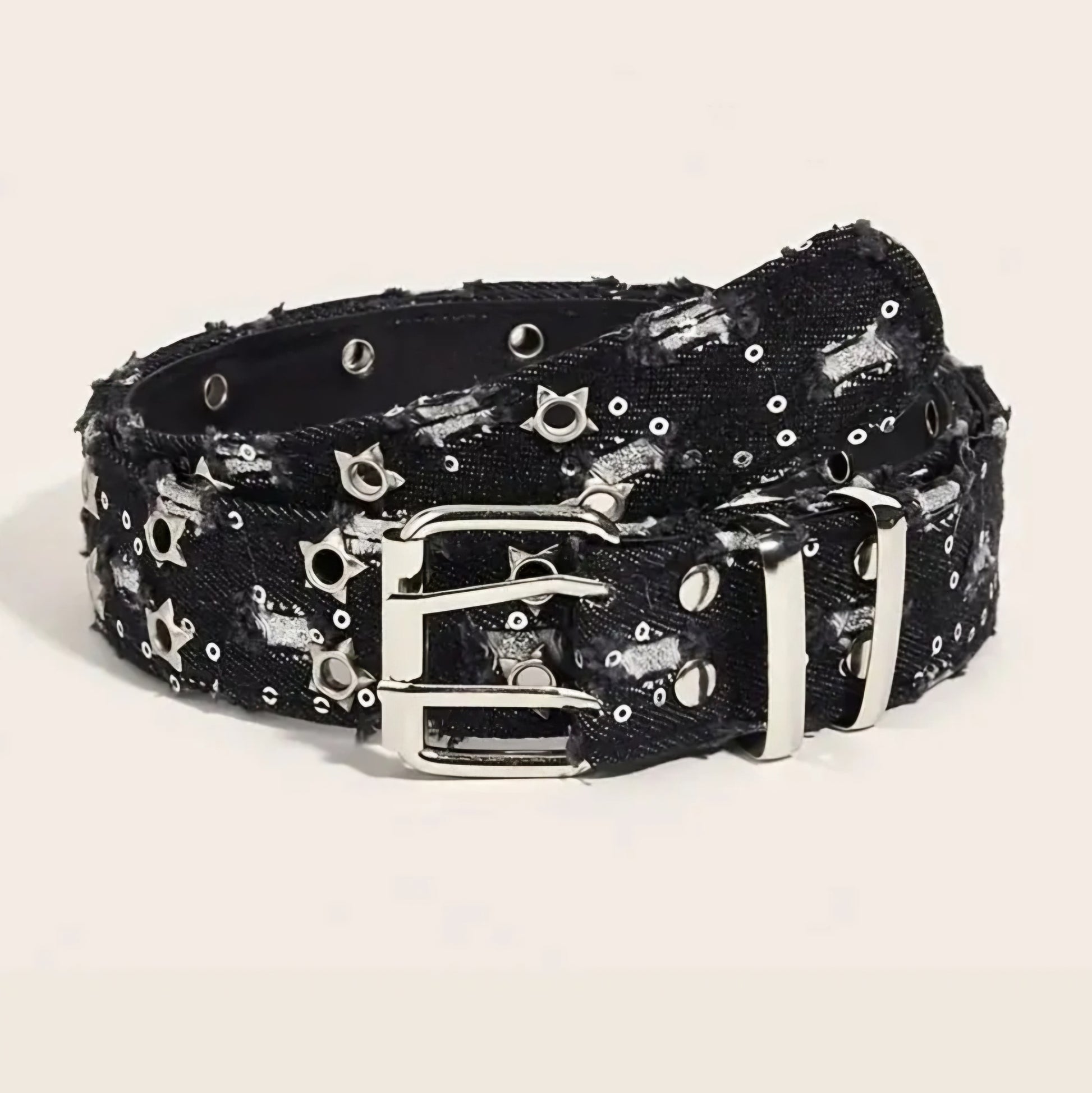BLACK PUNK HOLLOWED PIN BUCKLE B+F 8