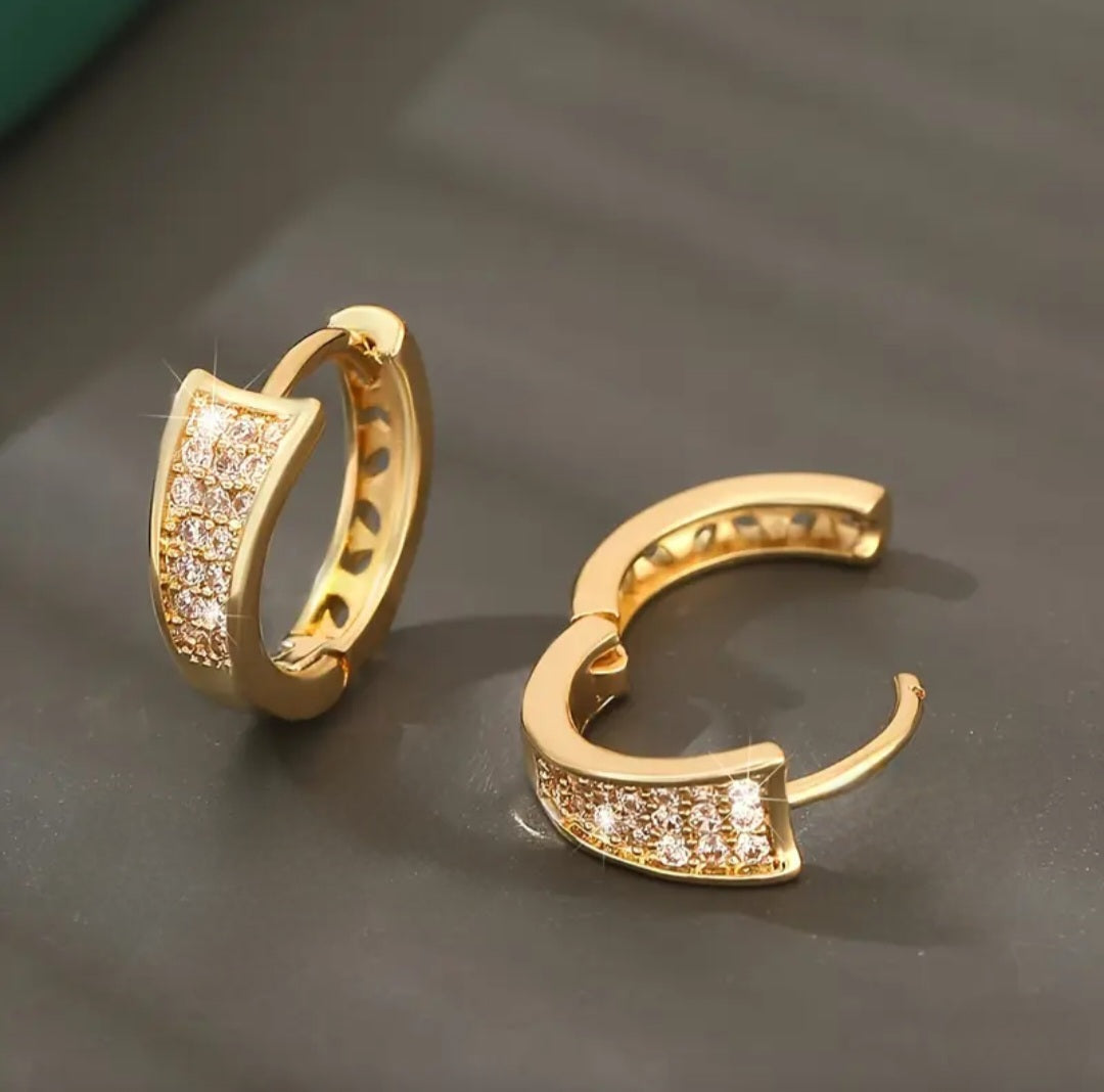 SYNTHETIC ZIRCONIA HOOP EARRINGS BLING8UK
