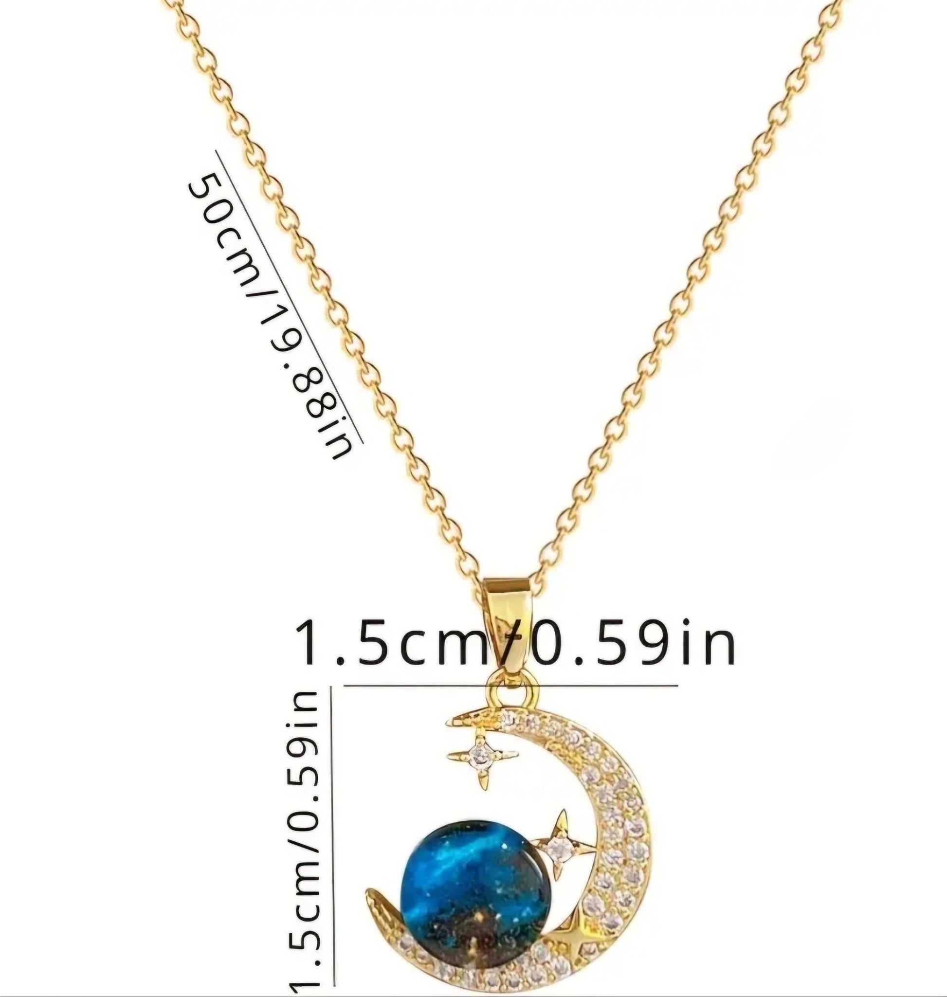 SPACE MOON NECKLACE BLING8UK