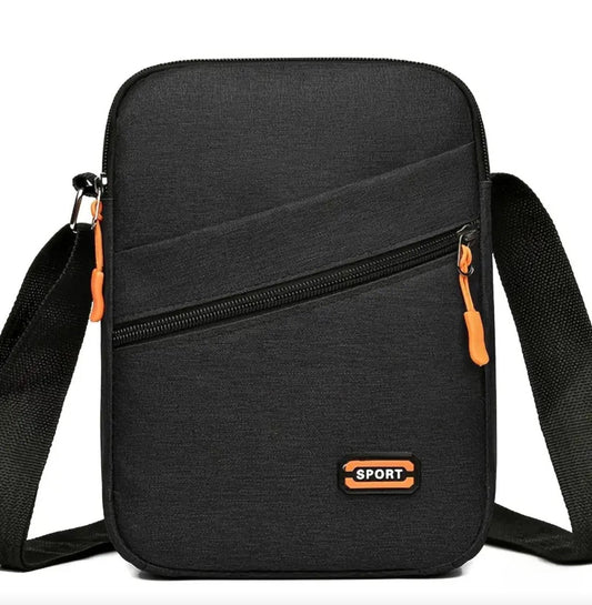 BLACK / ORANGE SPORTS BAG BLING8UK