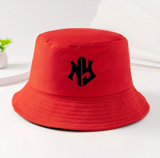 RED NY BUCKET HAT B+F 8