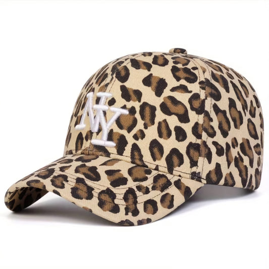 NY KHAKI LEOPARD PRINT CAP B+F 8
