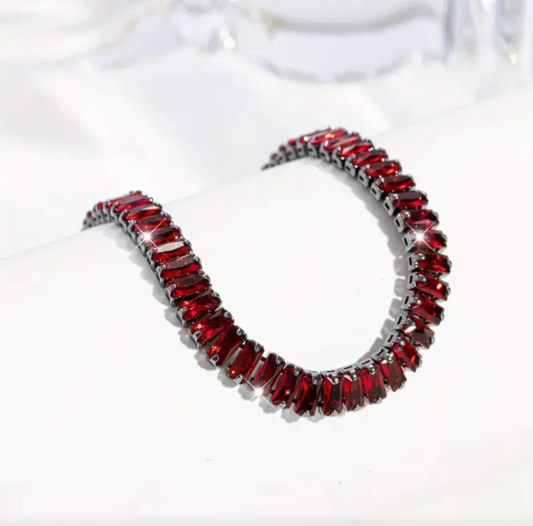 RED DROP STONE BRACELET BLING8UK