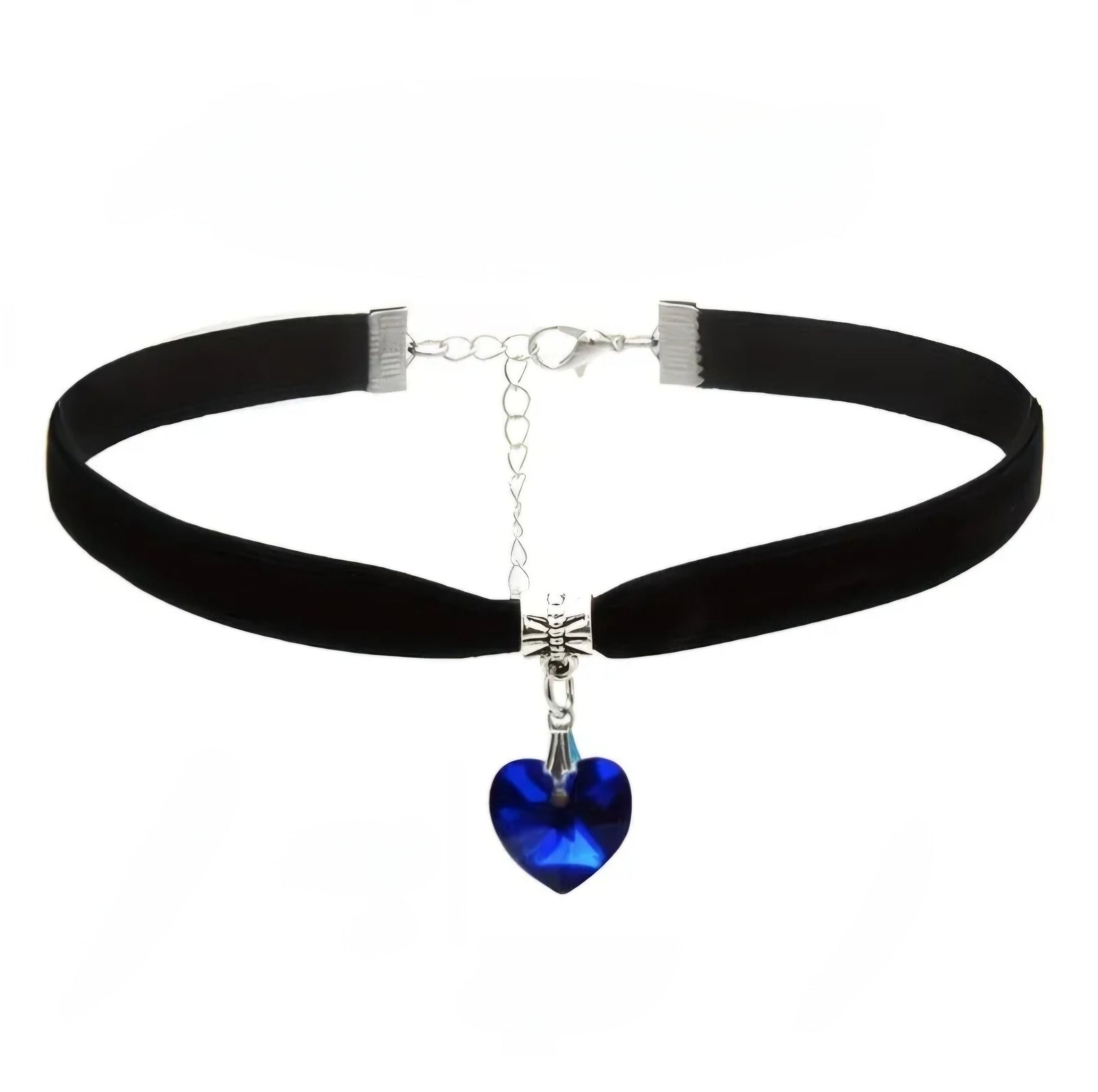 ROYAL BLUE HEART CHOKER B+F 8