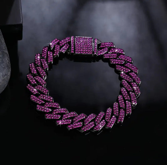 PURPLE RINGSTONE BRACELET BLING8UK