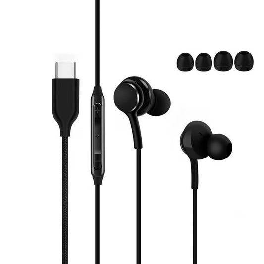 WIRED C-TYPE BLACK HEADPHONE B+F 8