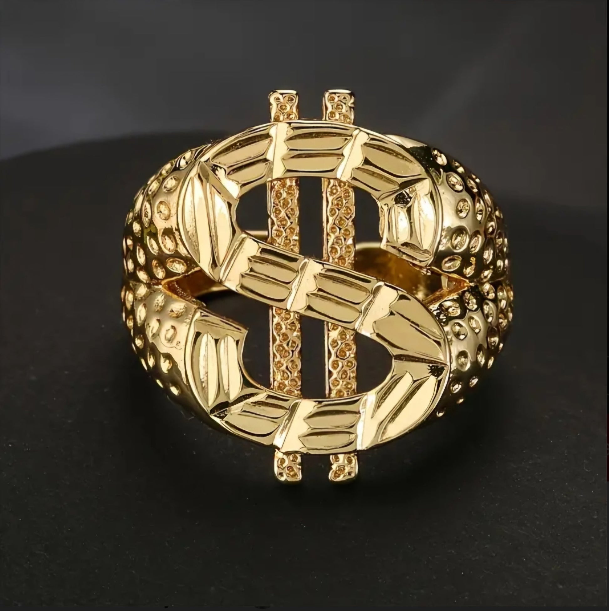 GOLDEN DOLLAR RING BLING8UK