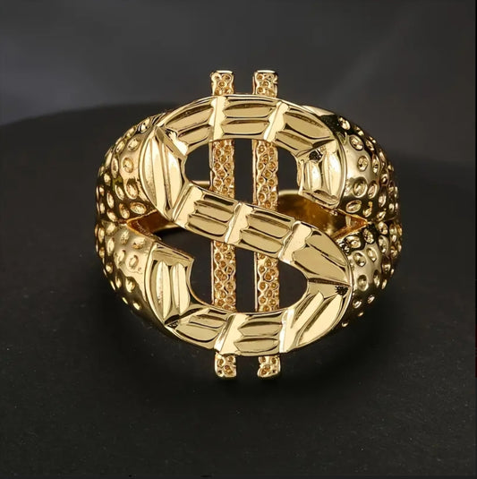 GOLDEN DOLLAR RING BLING8UK