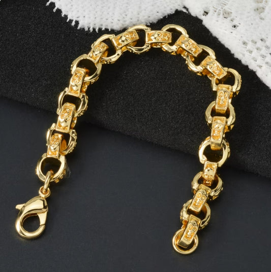 ENGRAVED SKULL BELCHER BRACELET B+F 8