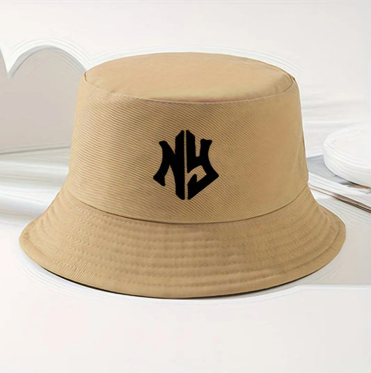 BEIGE NY BUCKET HAT B+F 8