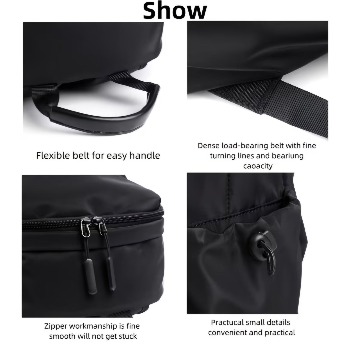 BLACK STYLISH BACKPACK B+F 8