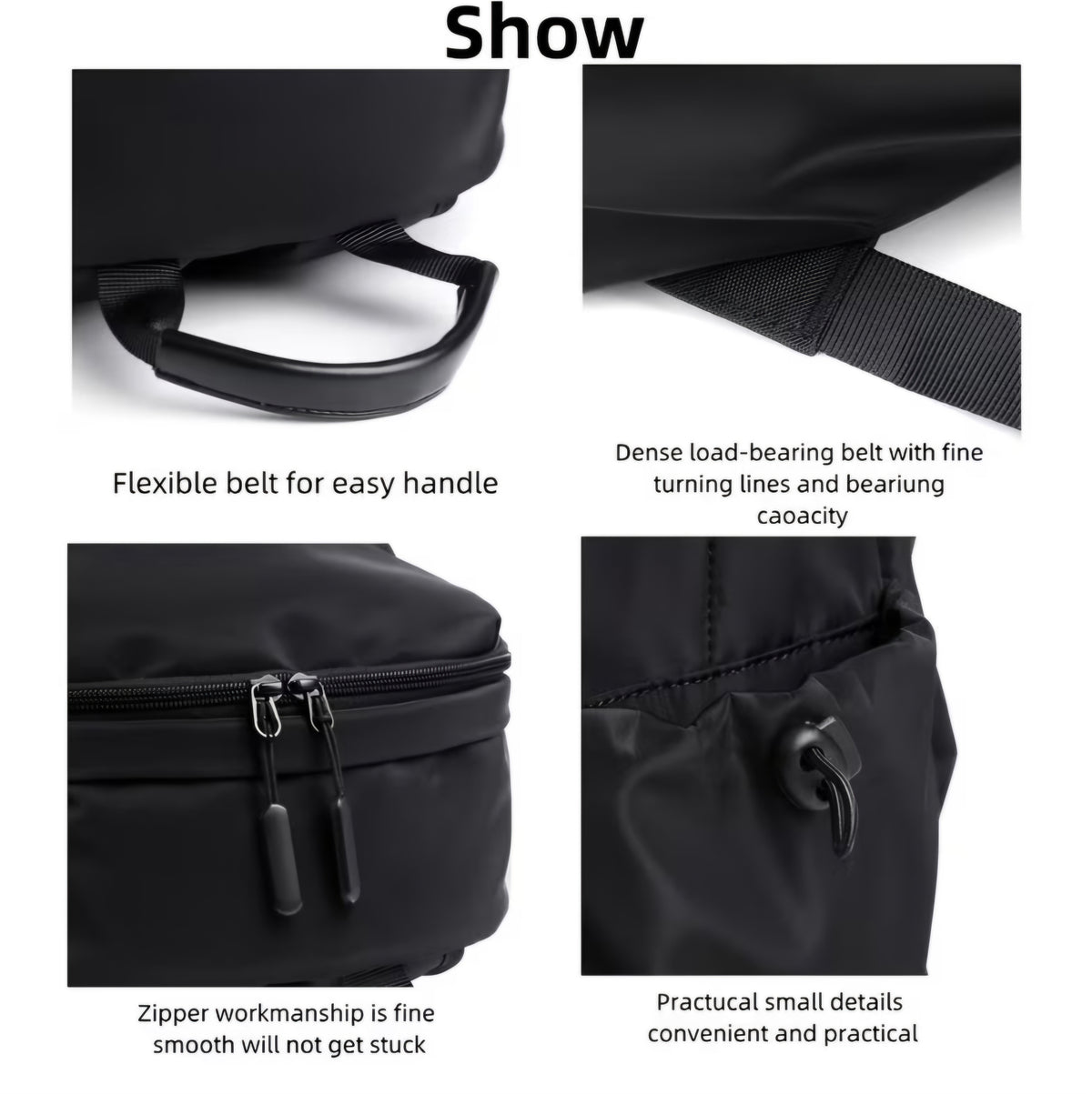 BLACK STYLISH BACKPACK B+F 8
