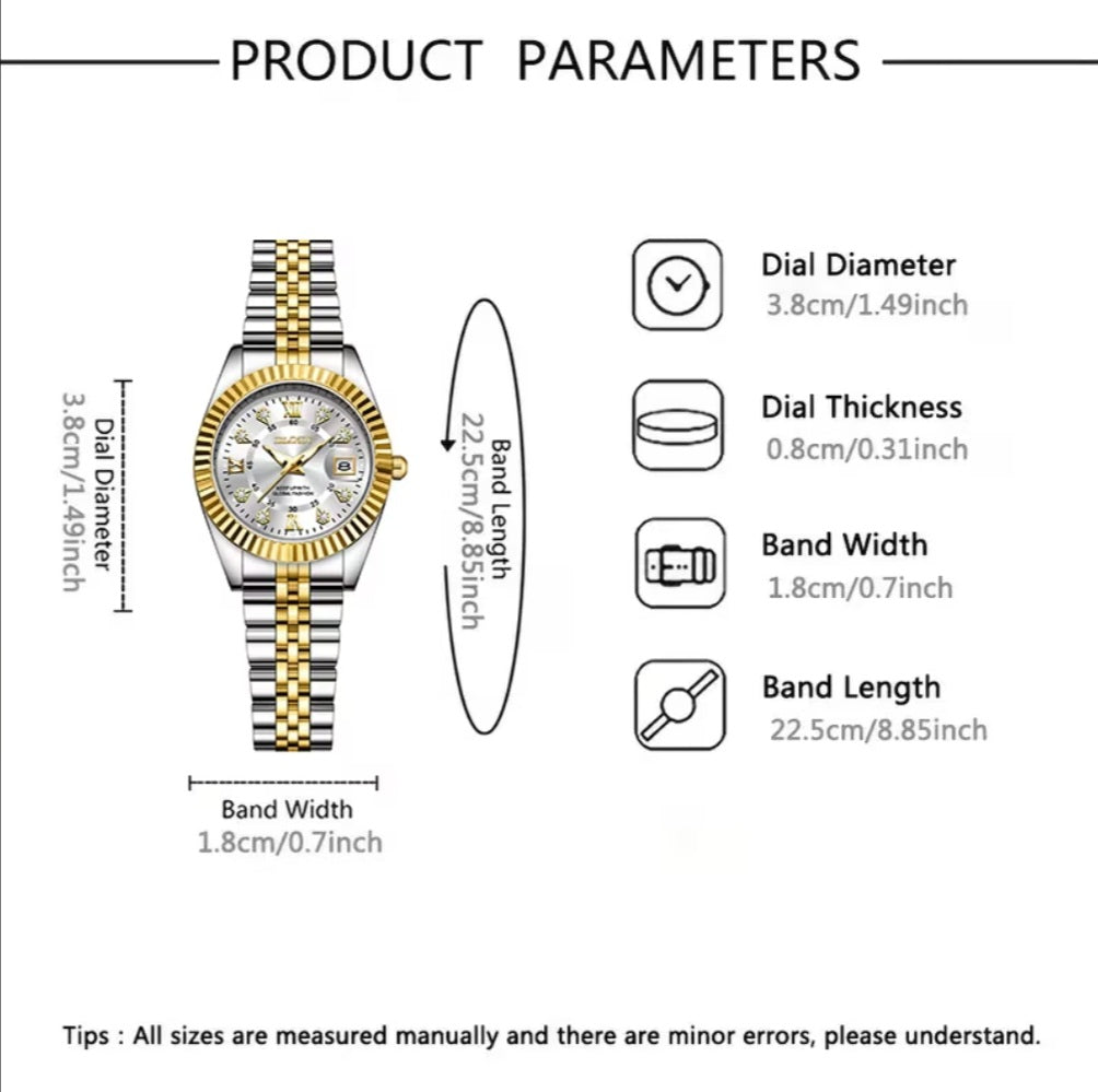 IRLANDY LUXURY DIAMOND CALANDER WATCH B+F 8