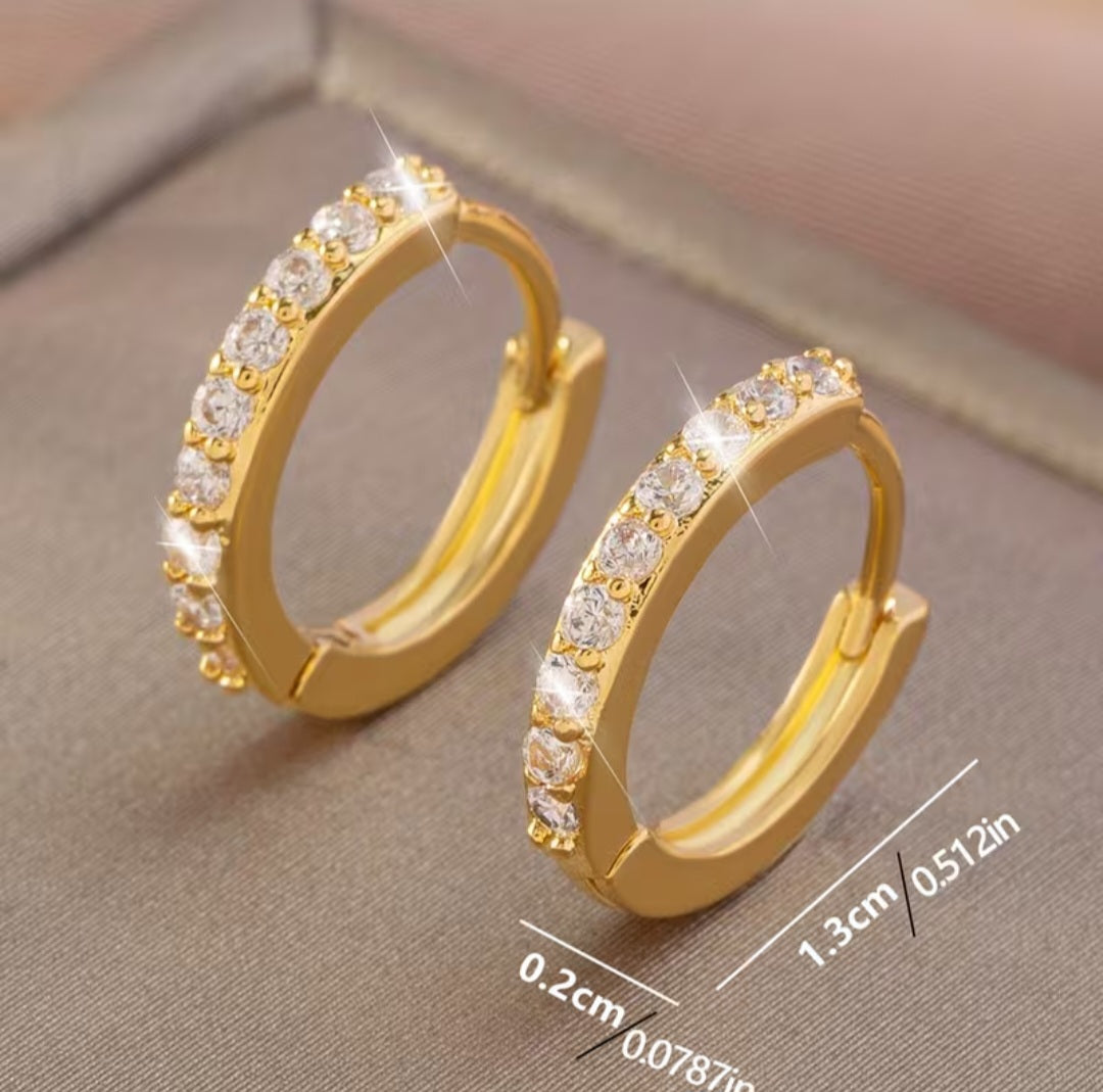 DIAMOND ROW HOOP EARRINGS B+F 8