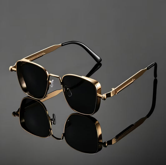GOLD VINTAGE STYLE SUNGLASSES B+F 8
