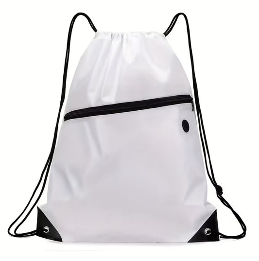WHITE DRAW STRING BACKPACK B+F 8