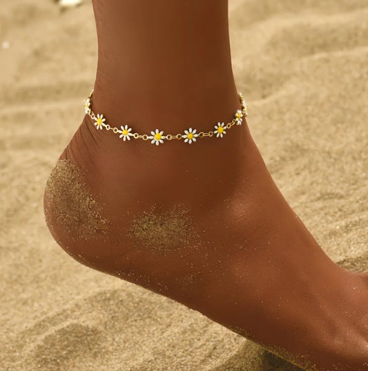DAISY FLOWER ANKLET B+F 8