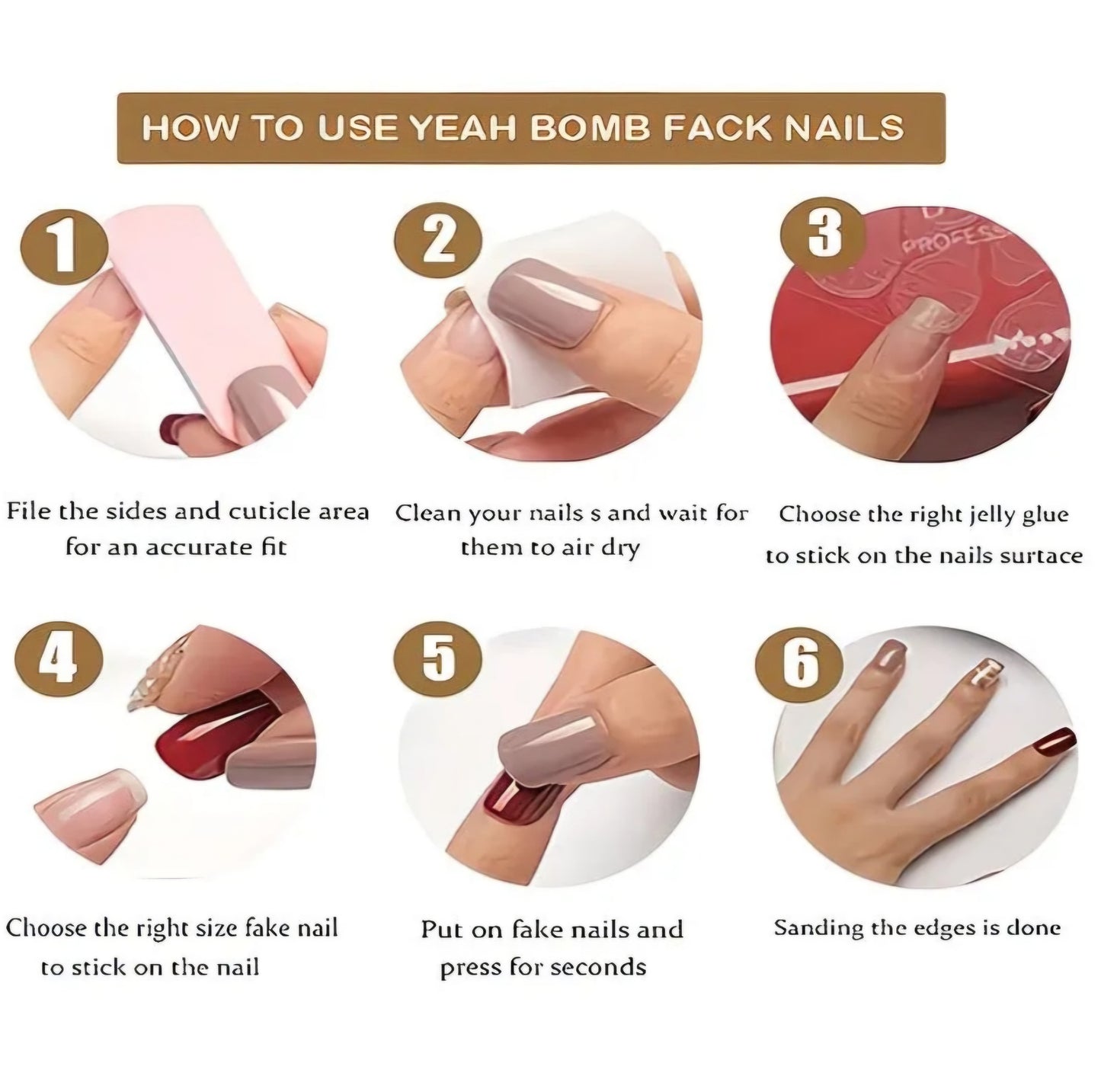 GLOWING RED NAILS 24pcs B+F 8