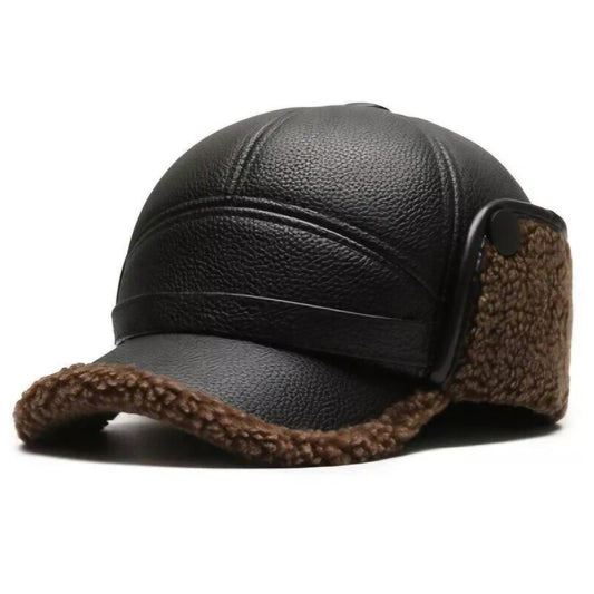 BLACK/BROWN WINTER BASEBALL CAP BLING8UK