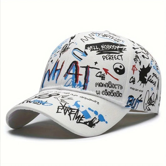 WHITE GRAFFITI HIP-HOP CAP B+F 8