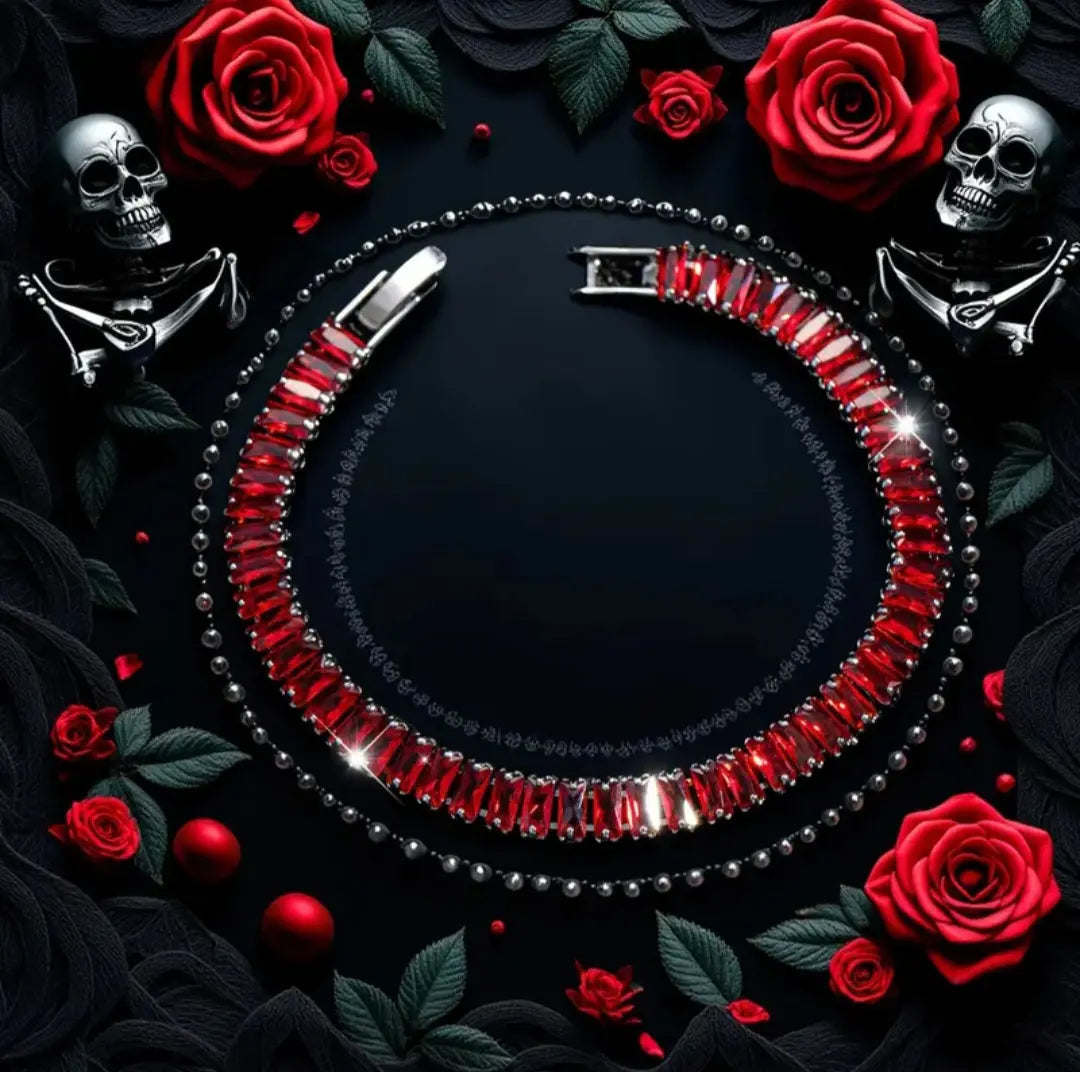 RED DROP STONE BRACELET BLING8UK