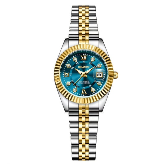 IRLANDY LUXURY DIAMOND CALANDER FACE WATCH B+F 8