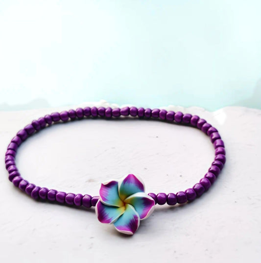 PURPLE SUMMER FLOWER ANKLET B+F 8