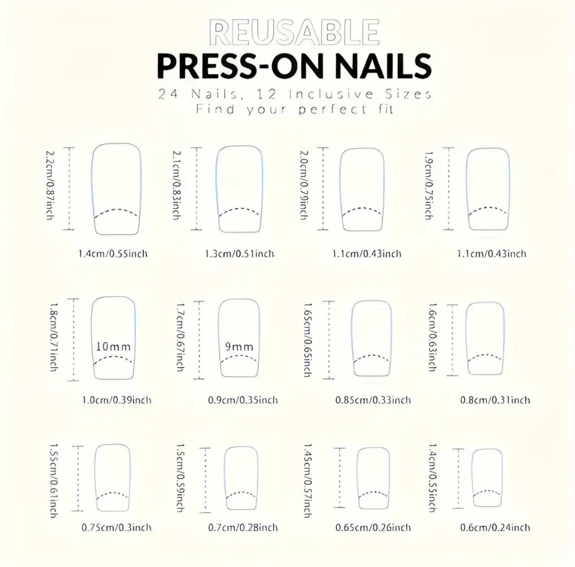 NUDE WITH WHITE TIP NAILS 24PCS B+F 8