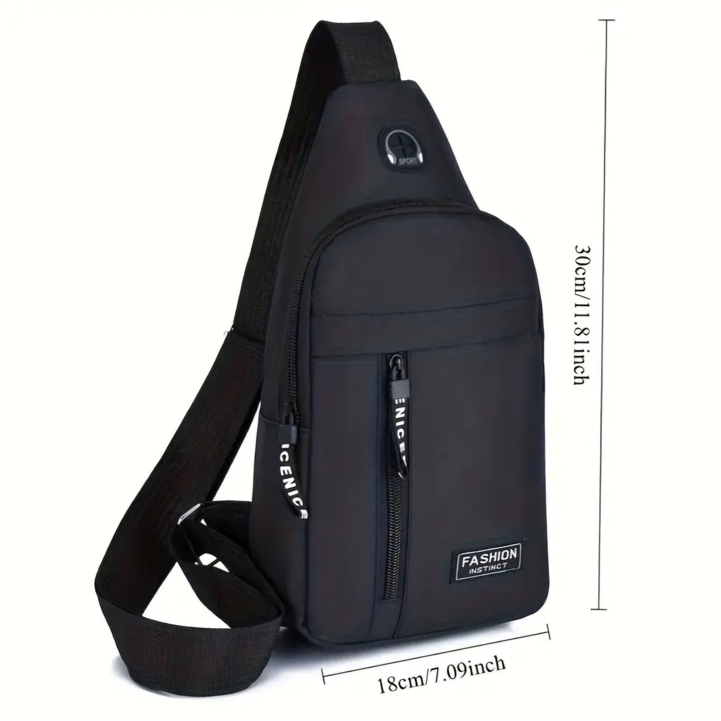 BLACK FASHION SPORTS BAG BLING8UK